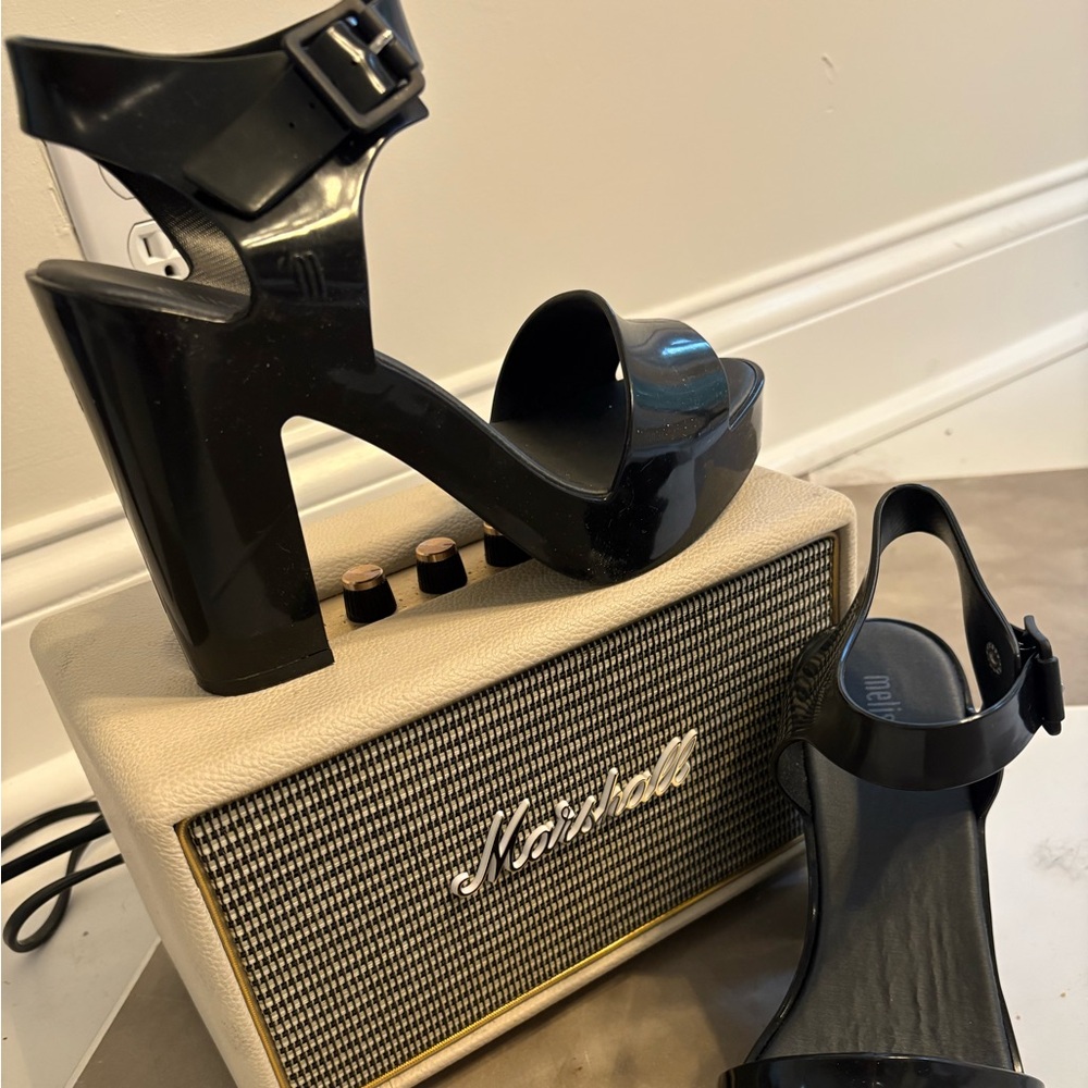 Melissa classic black platform sandal pump 8